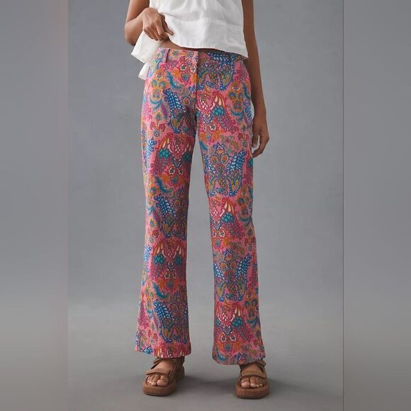 Love The Label Printed Flare Pants 14 US XL New - Picture 1 of 16